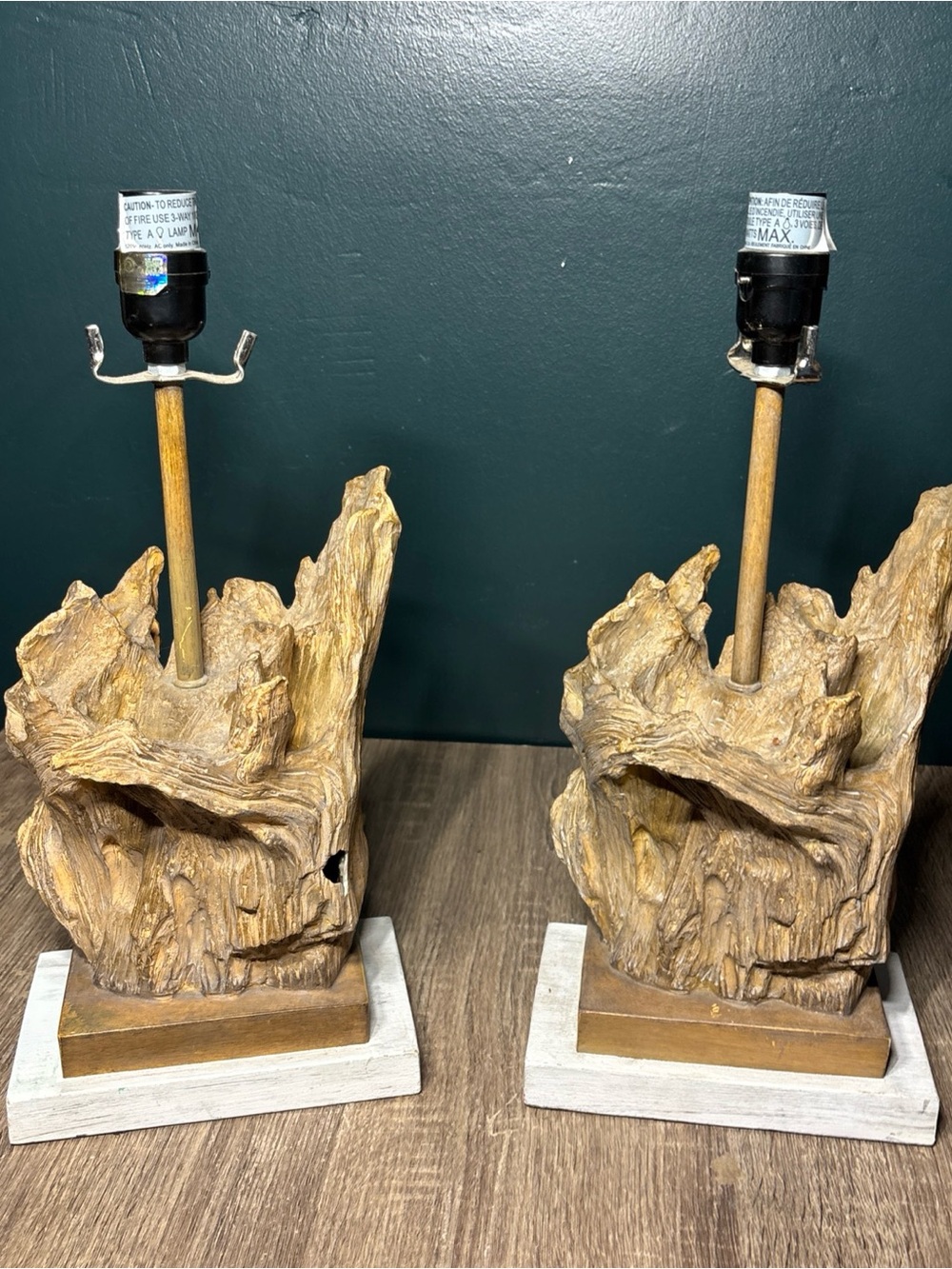 A Pair Stunning Mid Century Drift Wood Root Lamp Rustic Modern